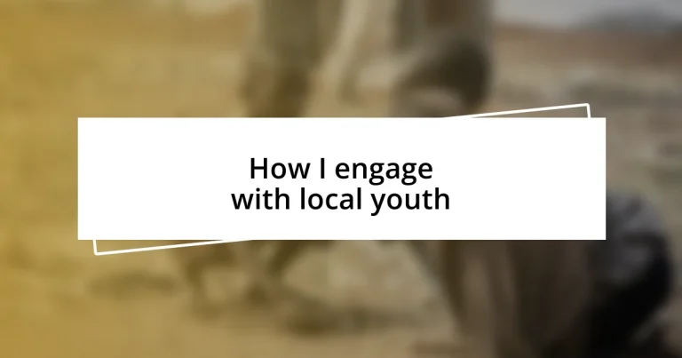 How I engage with local youth