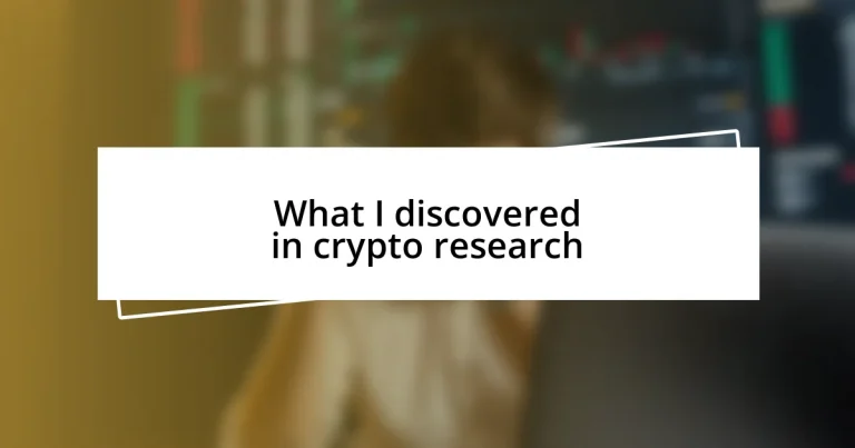 What I discovered in crypto research